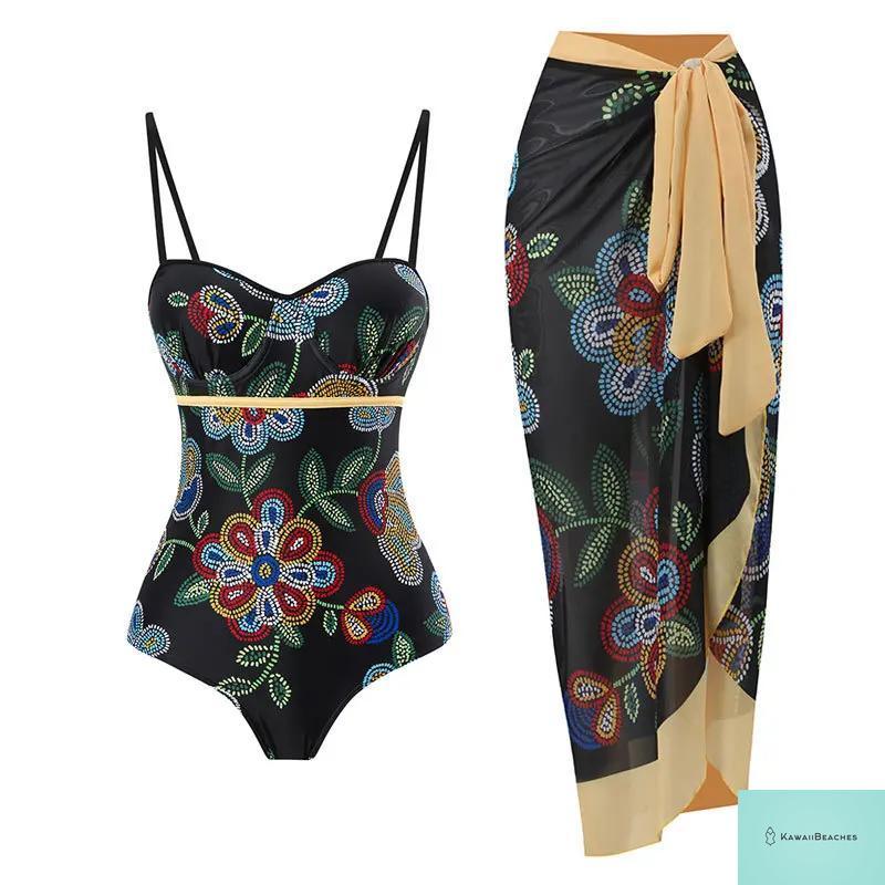 Floral Ruffle Push Up Bikini Set