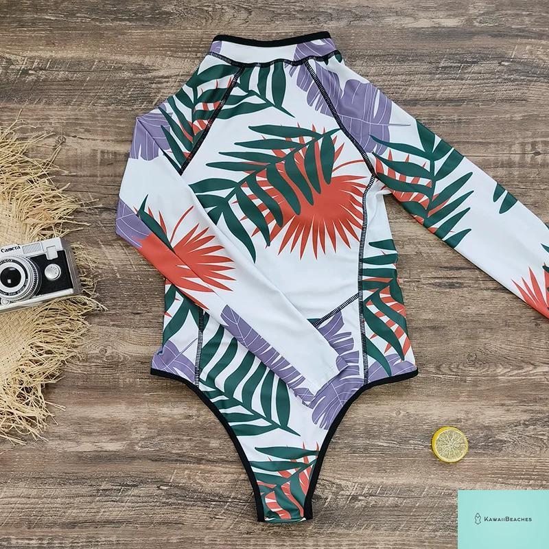 KawaiiBeaches Skeleton Long Sleeve Swimsuit