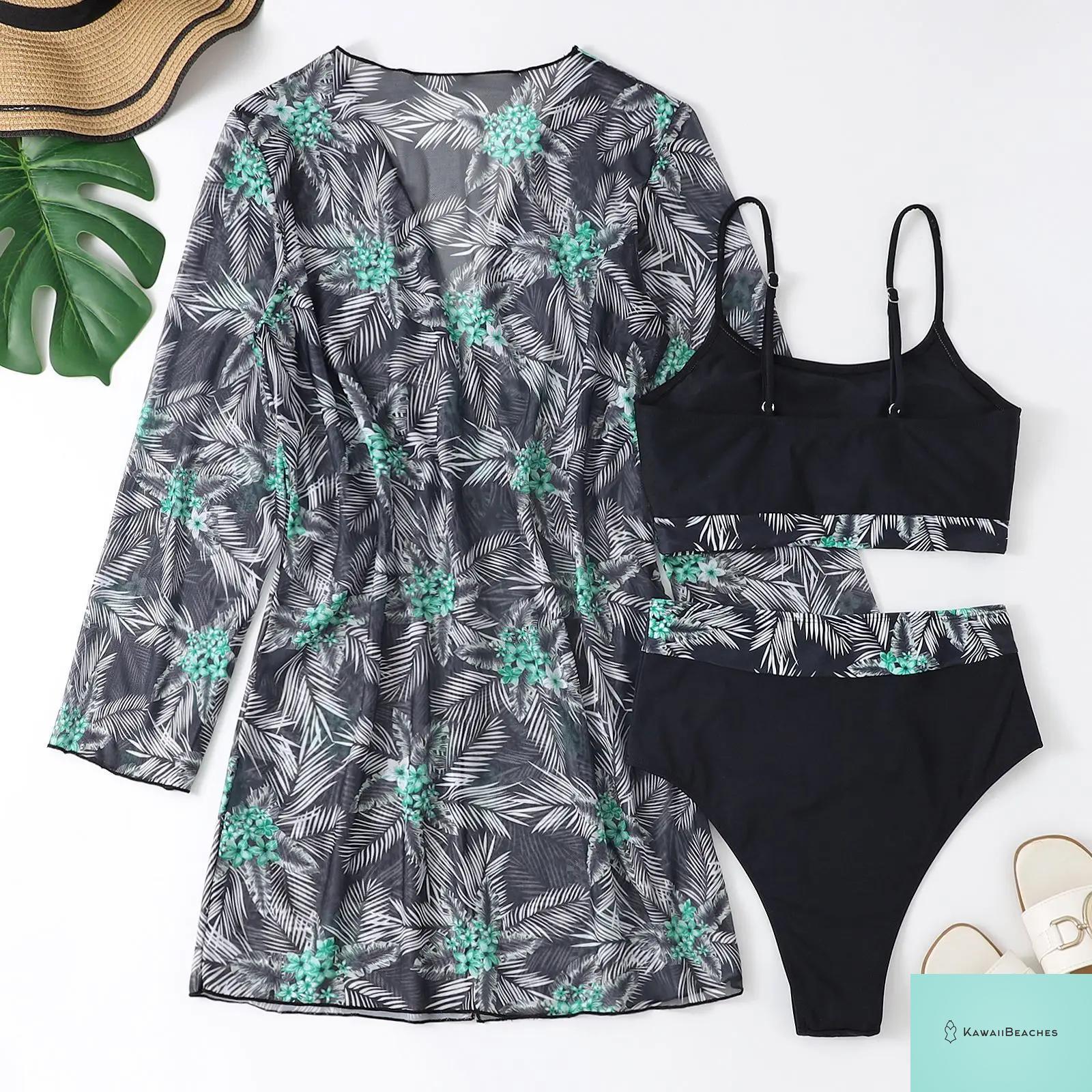 Womens 3 Piece Long Sleeve Swimsuit