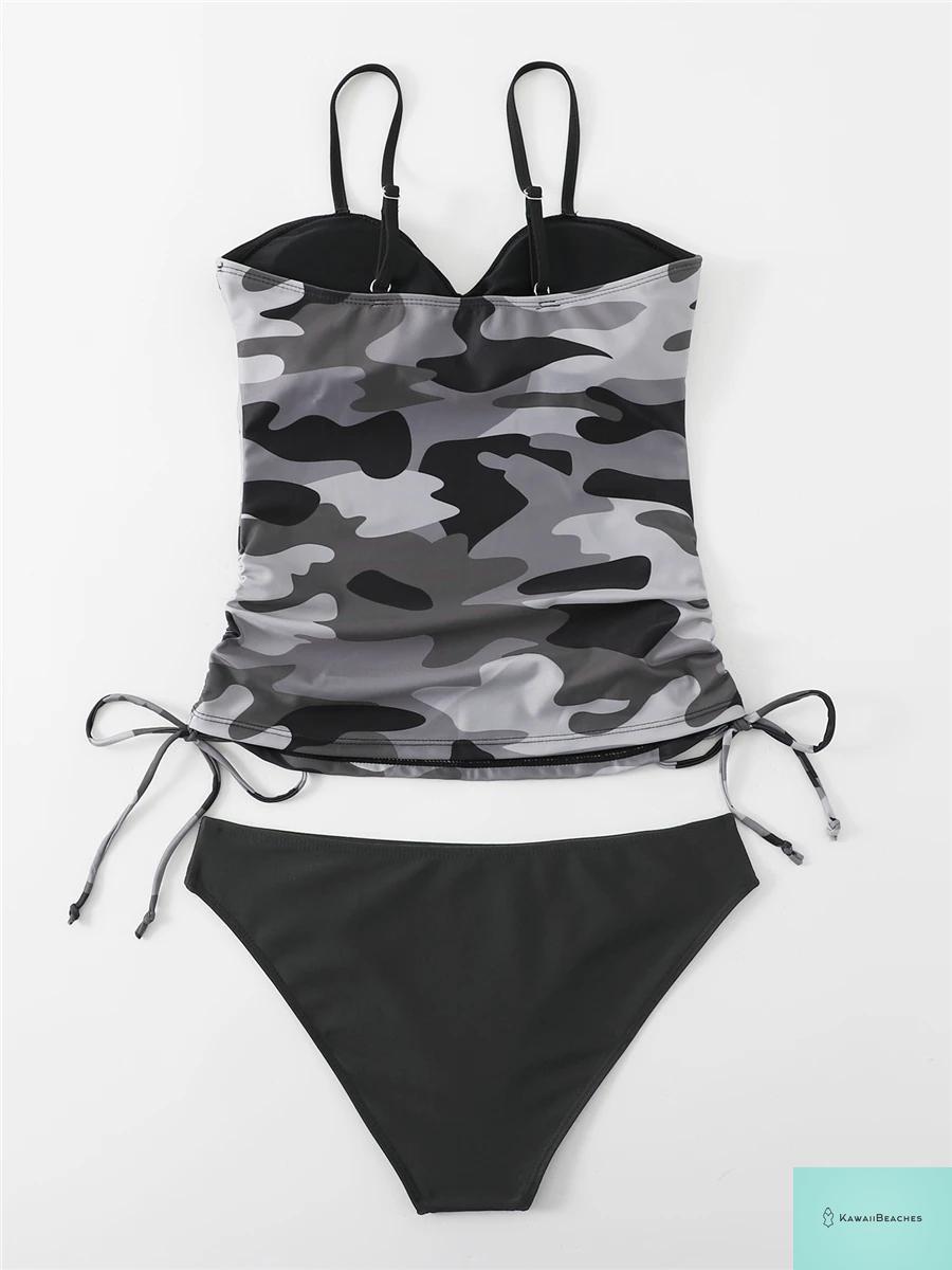 KawaiiBeaches Strap Printed Tankini Set