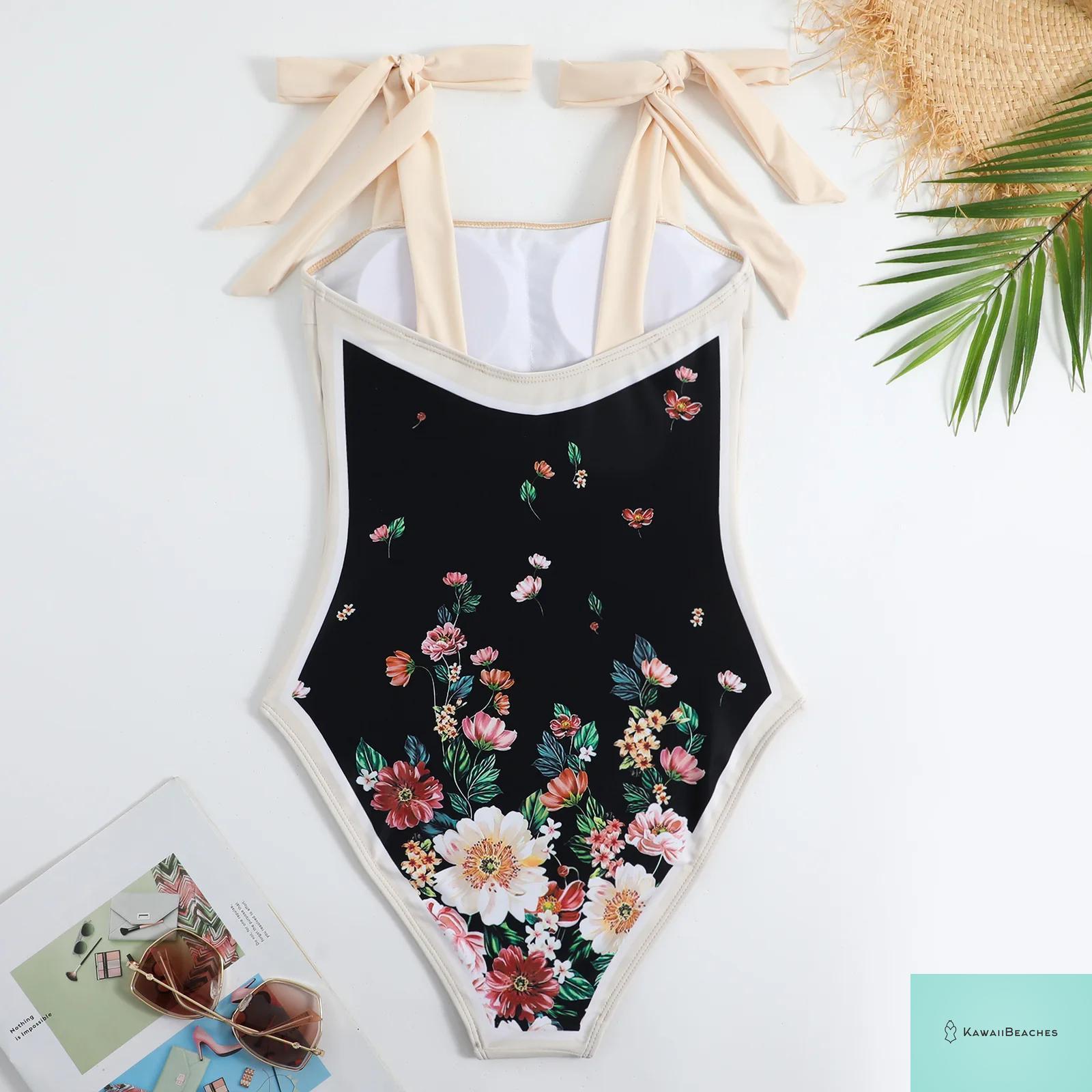 Floral Ruffle Push Up Bikini Set