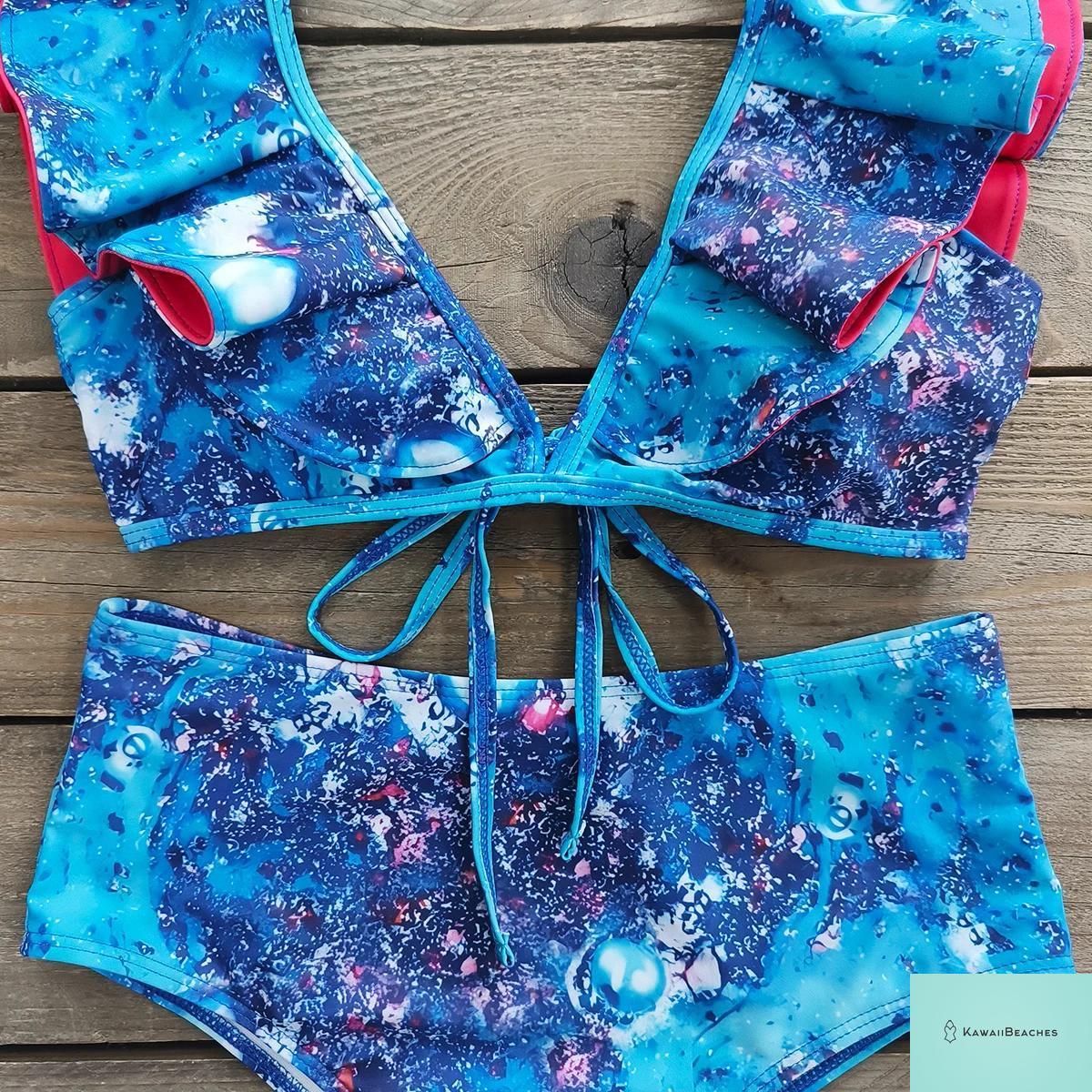 Floral Printed High Waist Bandage Bikini Set