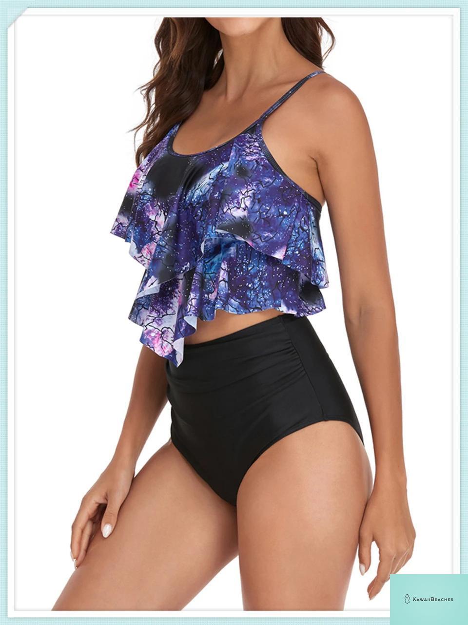 Ruffle Floral High Waist Bikini