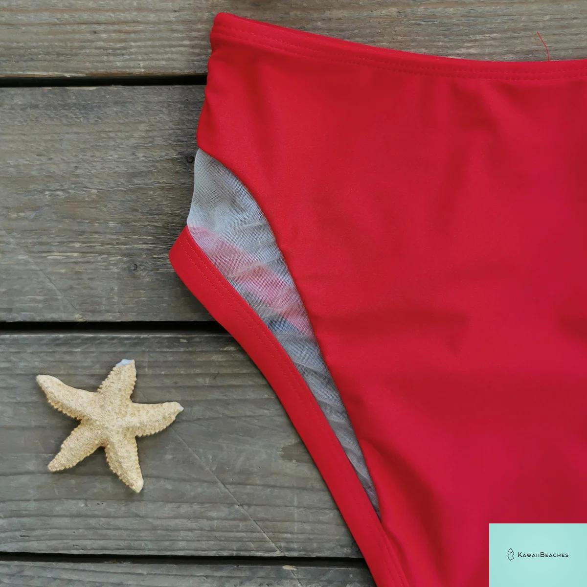 Floral High Waist Ruffle Bikini Set