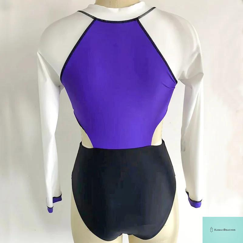 Kawaii Patchwork Long Sleeve Swimsuit