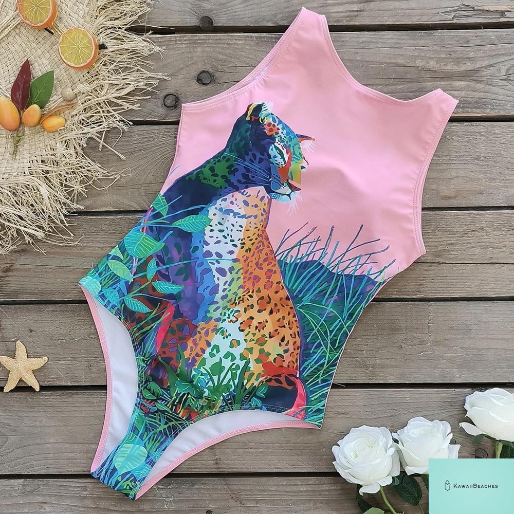 Womens Floral Lace Up Swimsuit