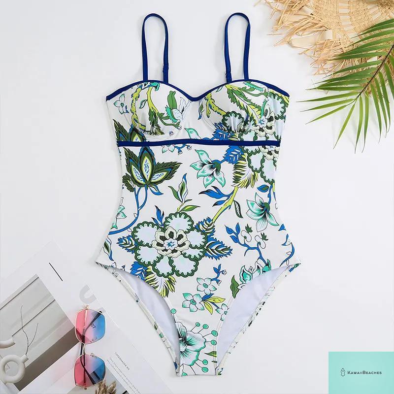Floral Ruffle Push Up Bikini Set