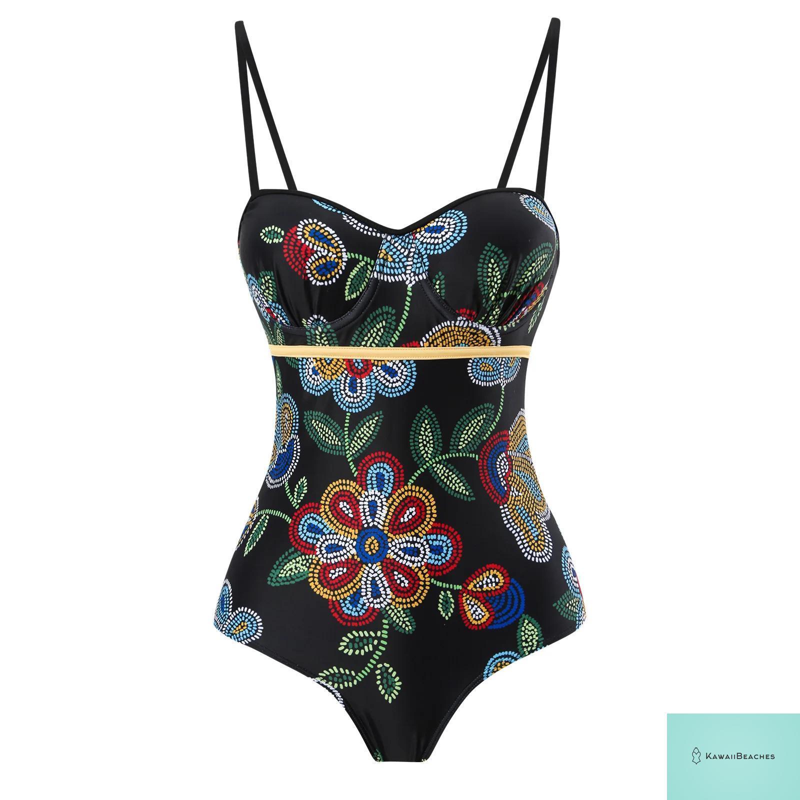 Floral Ruffle Push Up Bikini Set