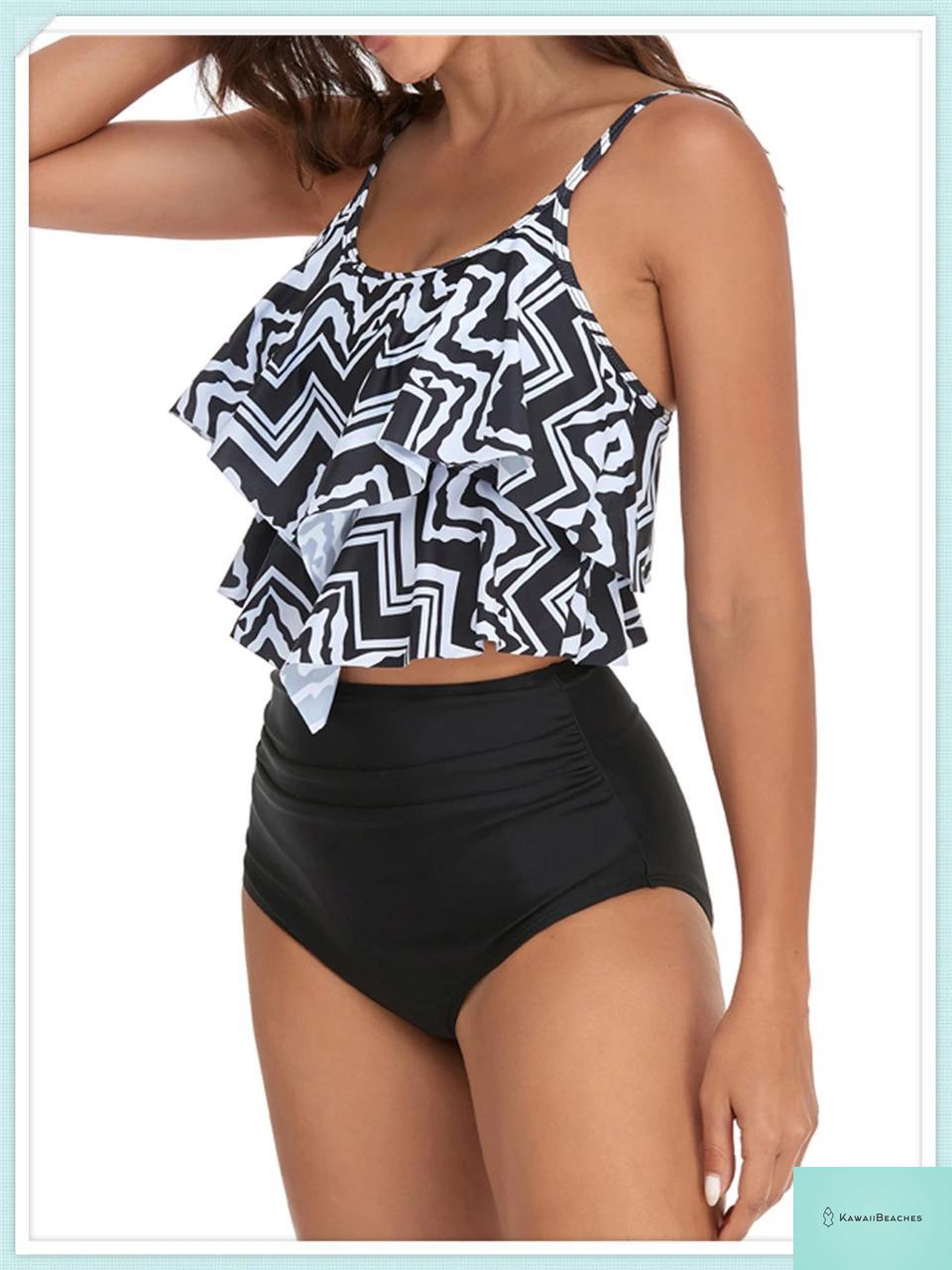 Ruffle Floral High Waist Bikini