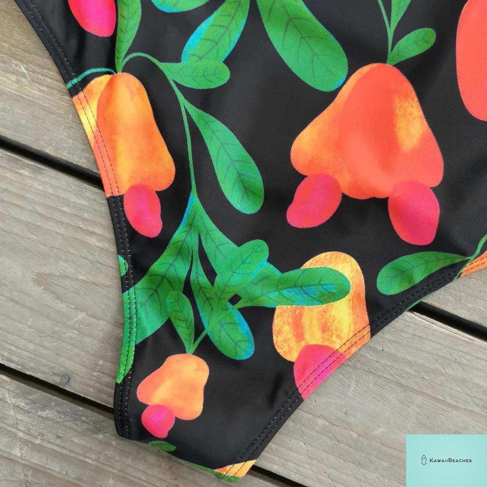 Striped Tropical Monokini Swimsuit for Women