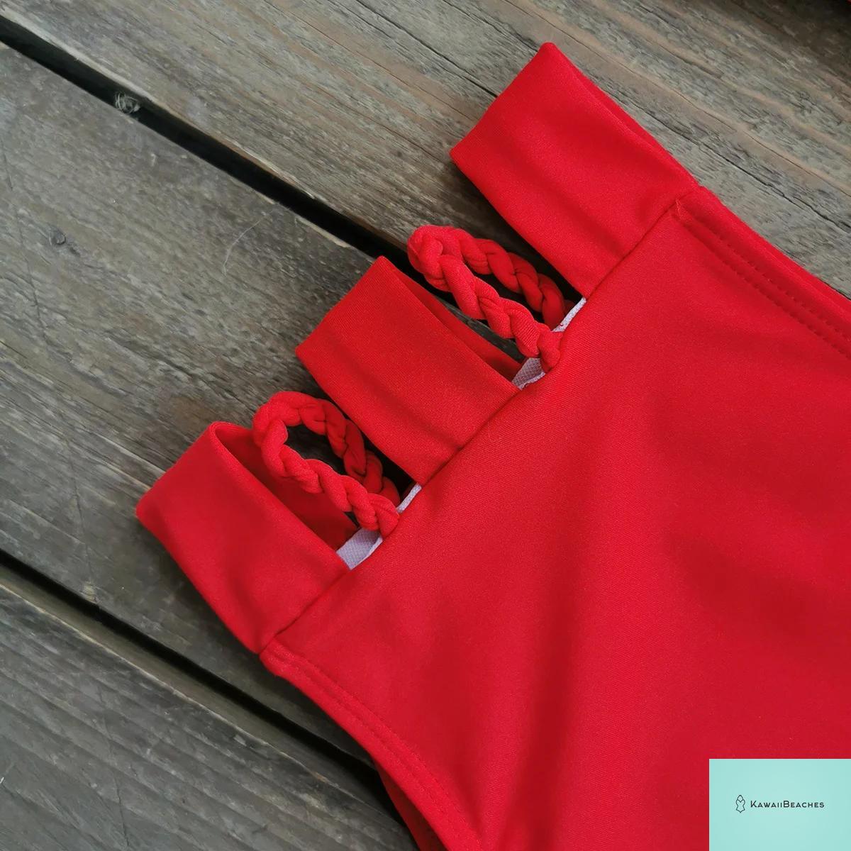 Floral Printed High Waist Bandage Bikini Set