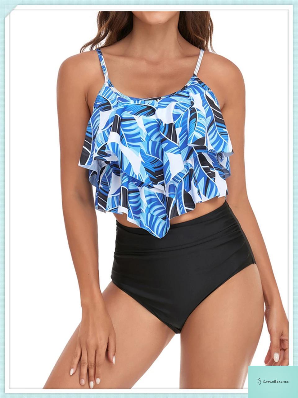 Ruffle Floral High Waist Bikini