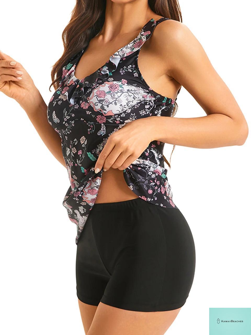 High Waist Floral Tankini Swimwear Set