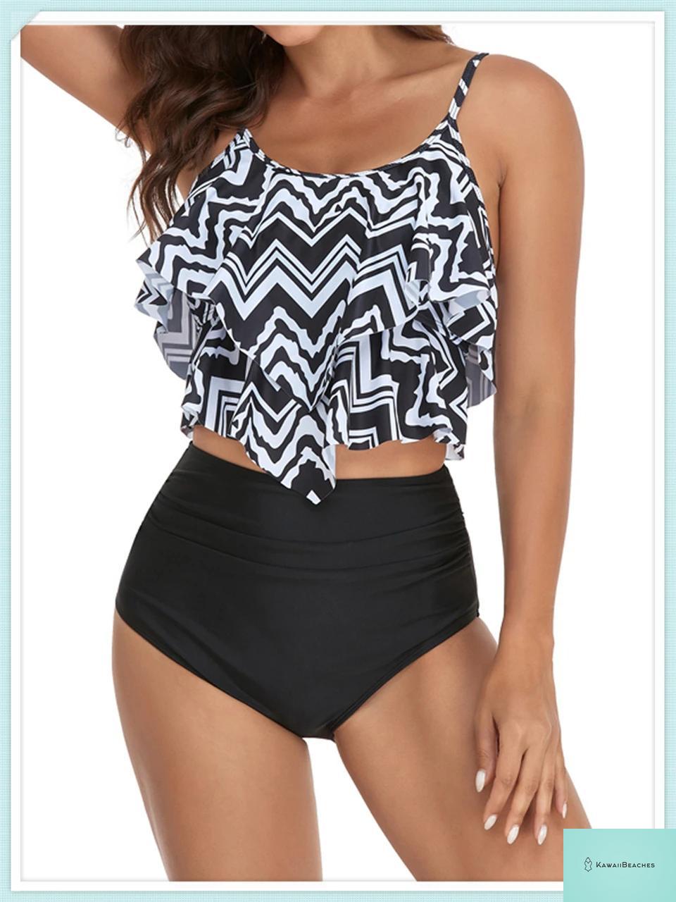 Ruffle Floral High Waist Bikini