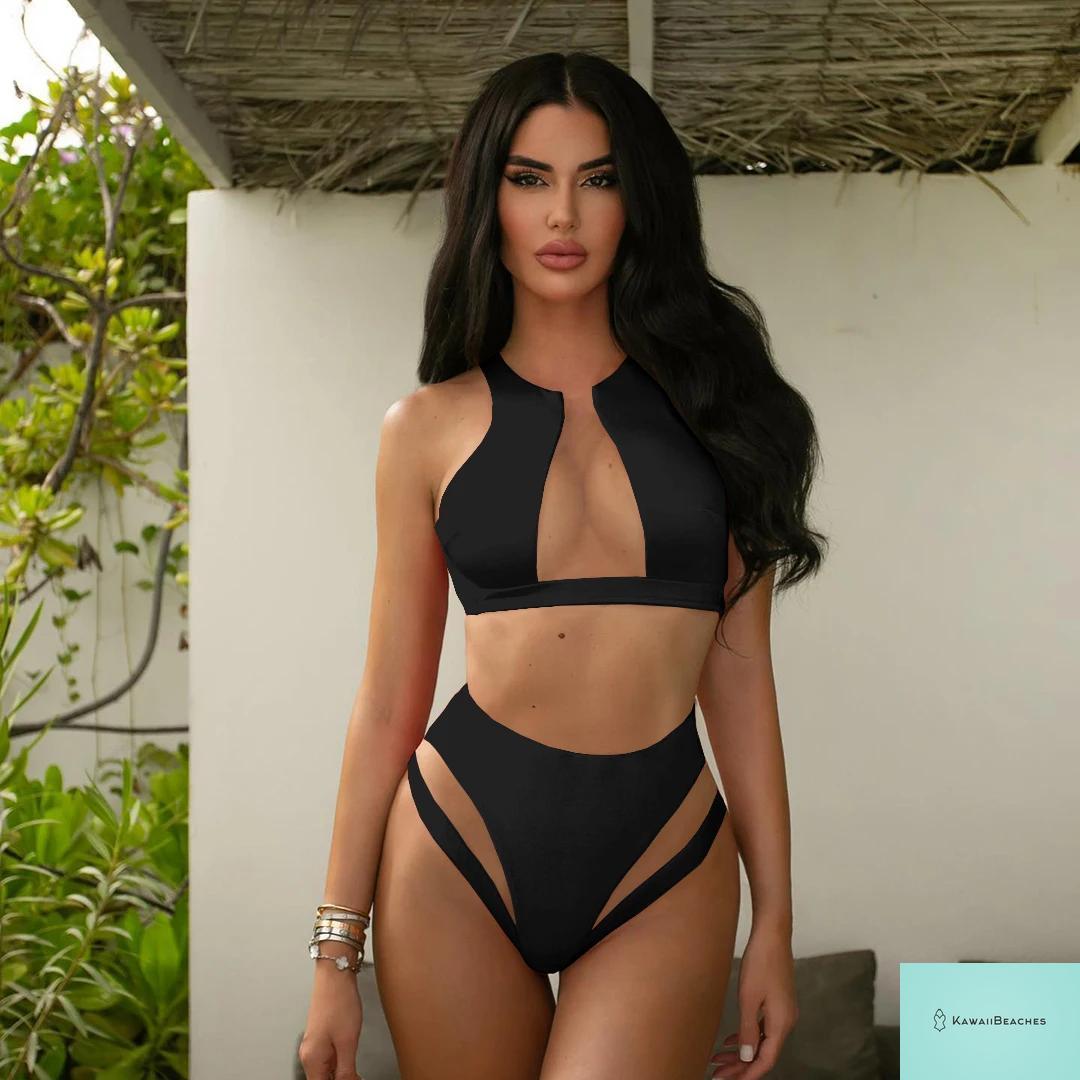 Floral High Waist Ruffle Bikini Set