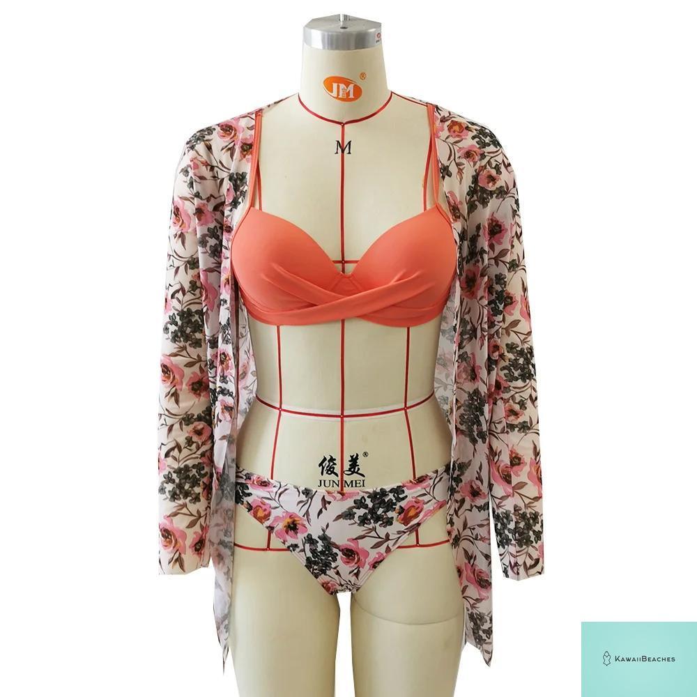 Womens 3 Piece Long Sleeve Swimsuit