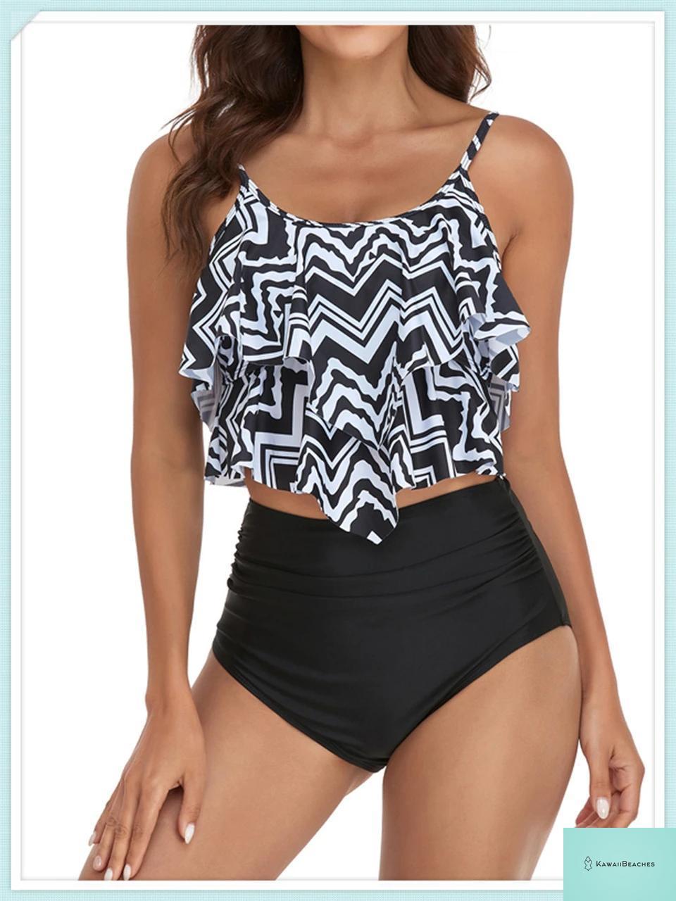 Ruffle Floral High Waist Bikini