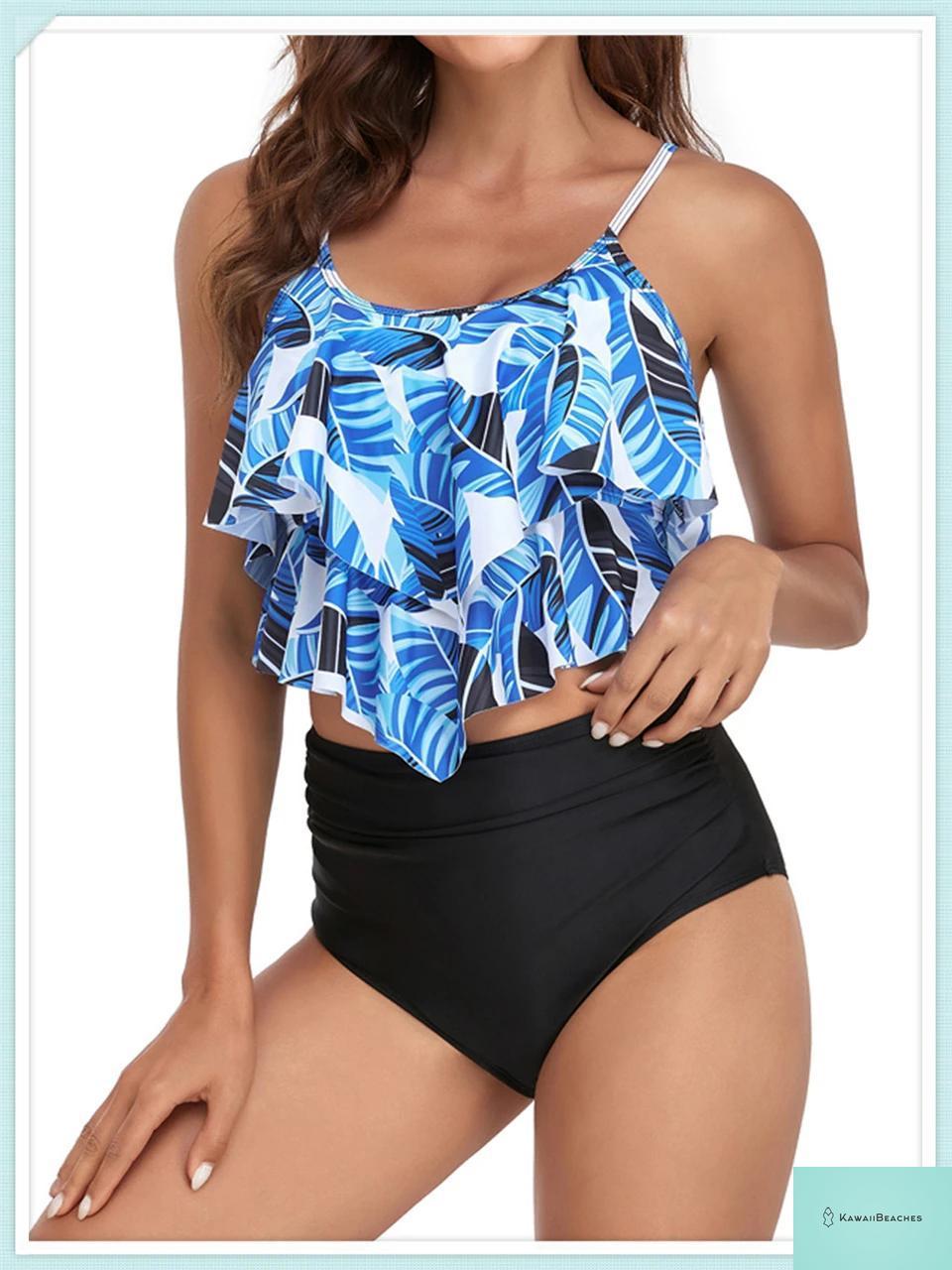 Ruffle Floral High Waist Bikini