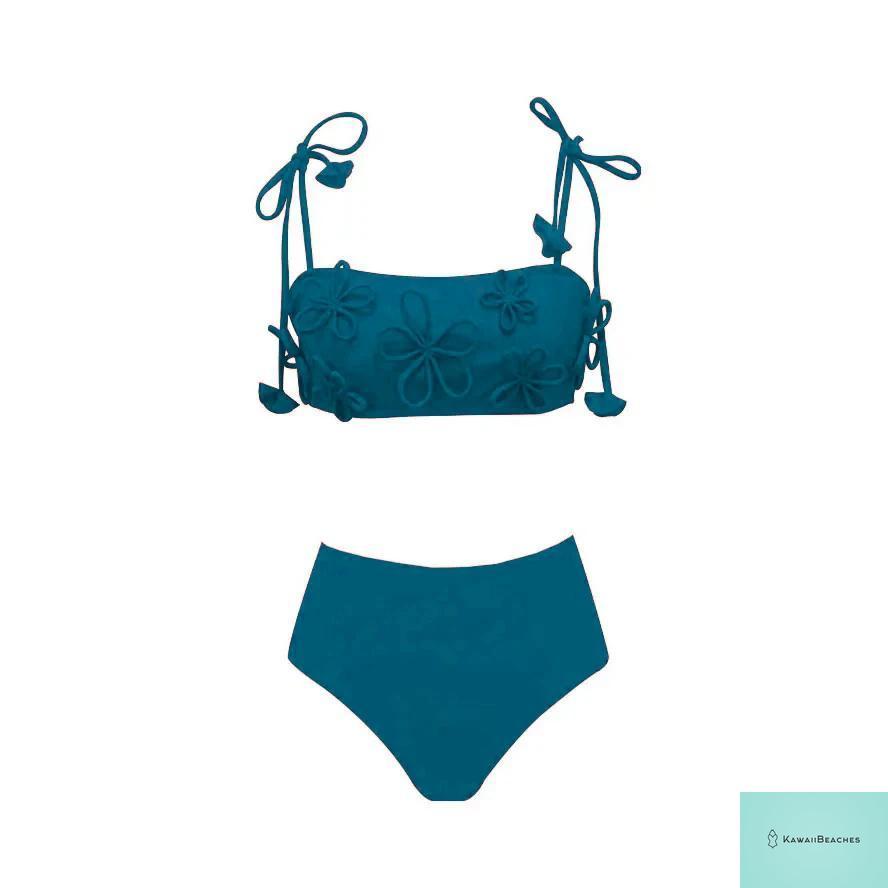 Kawaii Stripes Lace-Up Brazilian Bikini Set