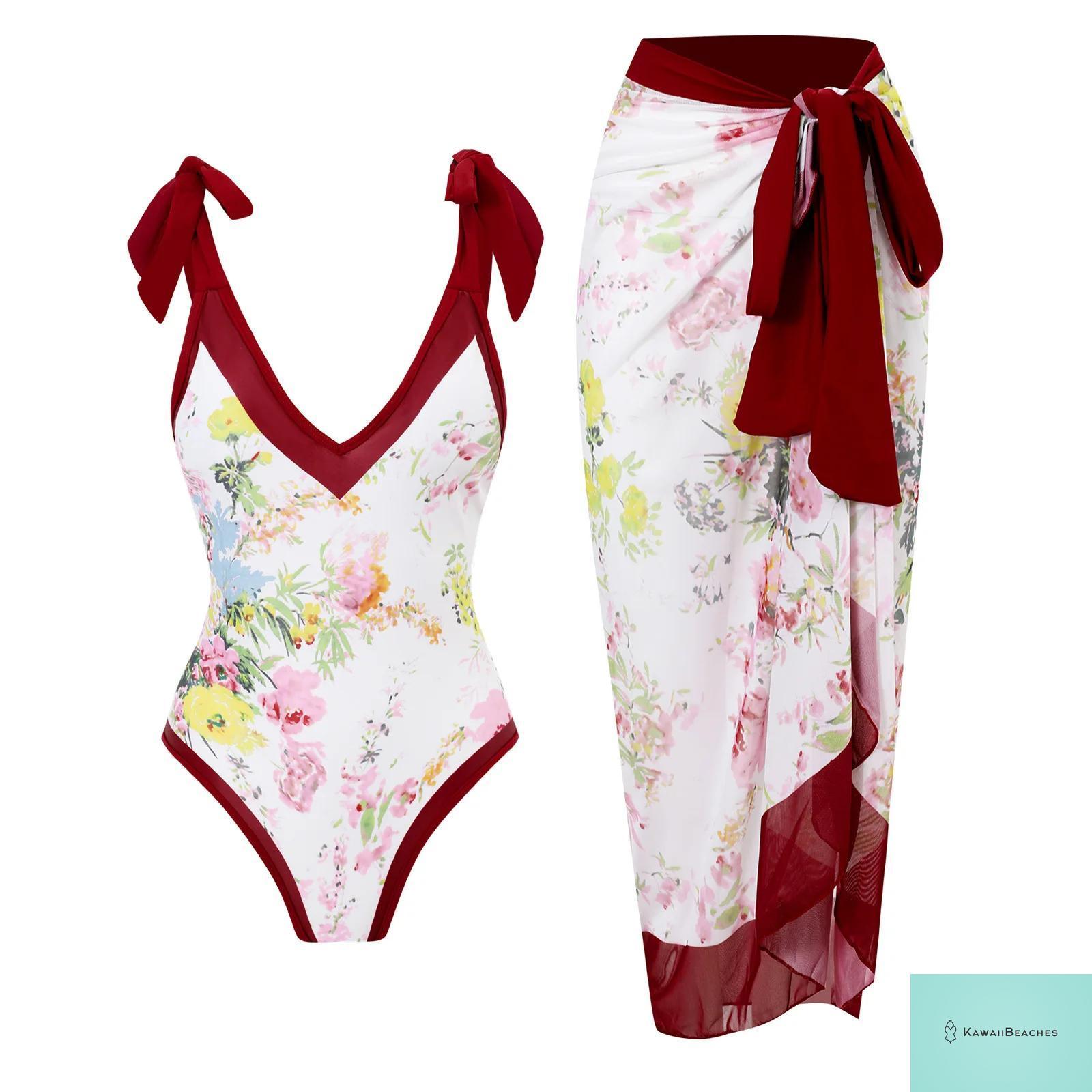 Floral Ruffle Push Up Bikini Set