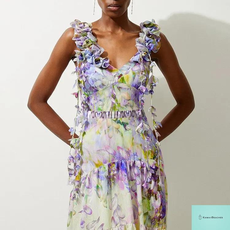 Floral Ruffle Push-Up One-Piece Swimsuit