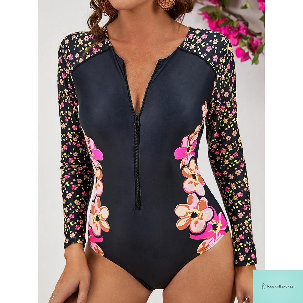 KawaiiBeaches Skeleton Long Sleeve Swimsuit