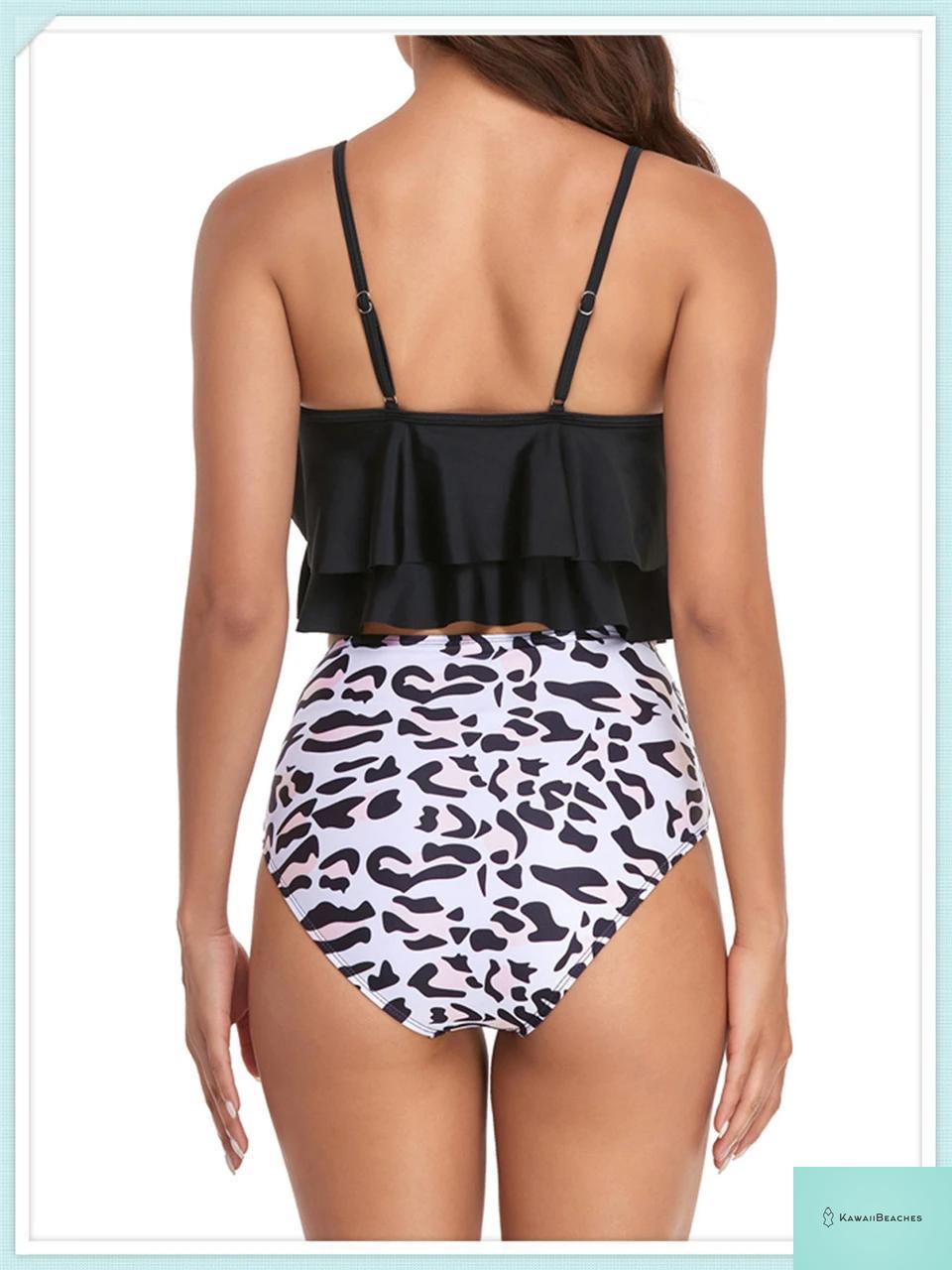 Ruffle Floral High Waist Bikini