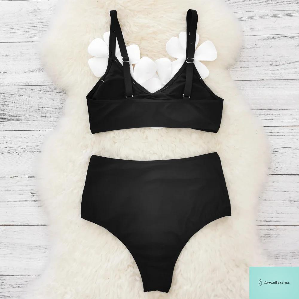 High Waist Ruffled Print Bikini Set