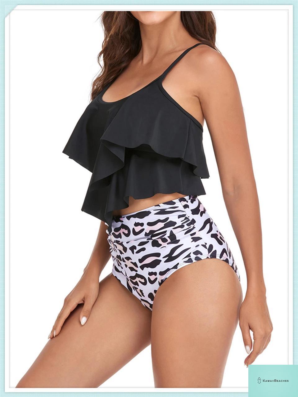 Ruffle Floral High Waist Bikini