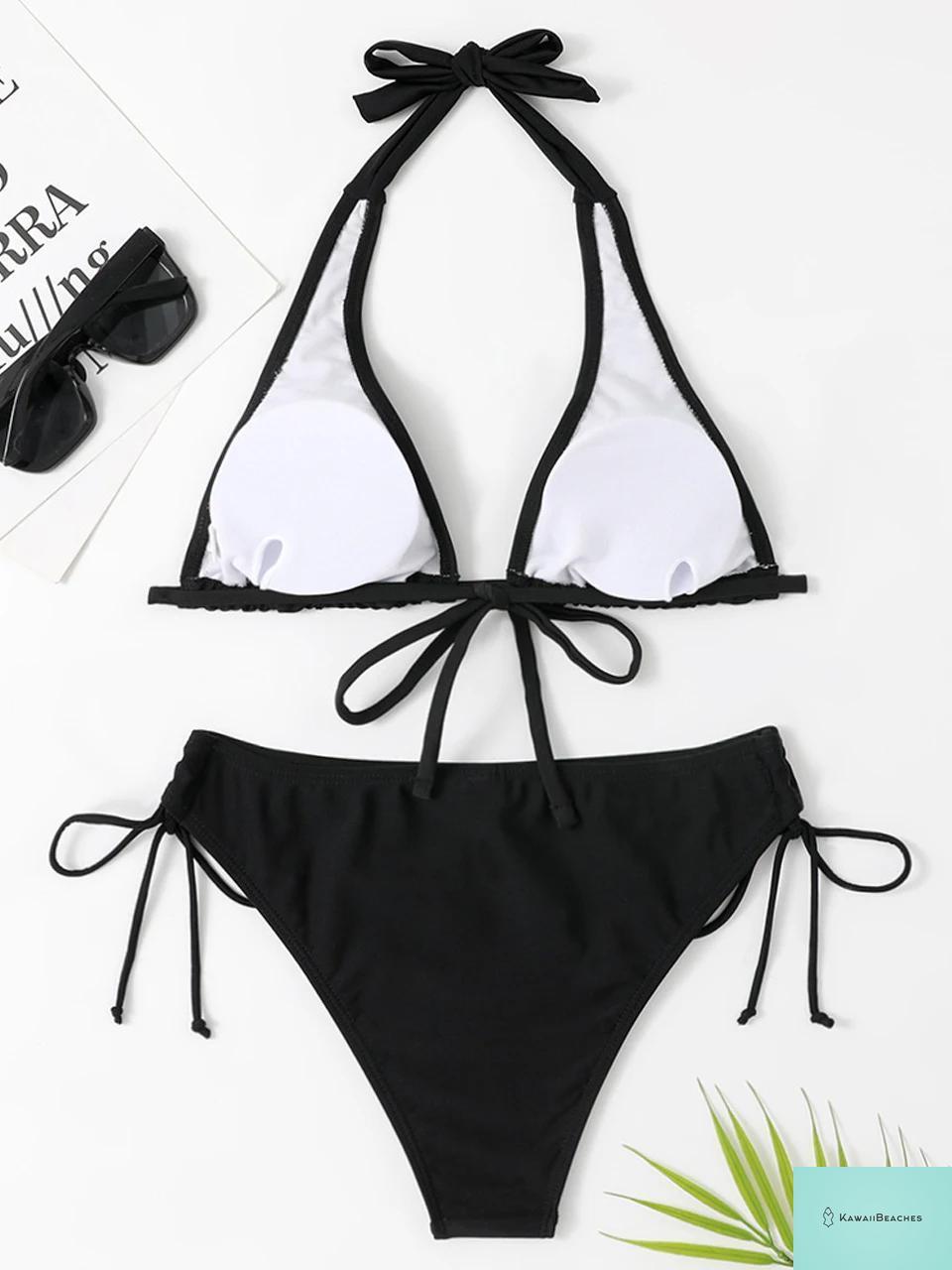 Halter Triangle Padded Bikini Set for Women