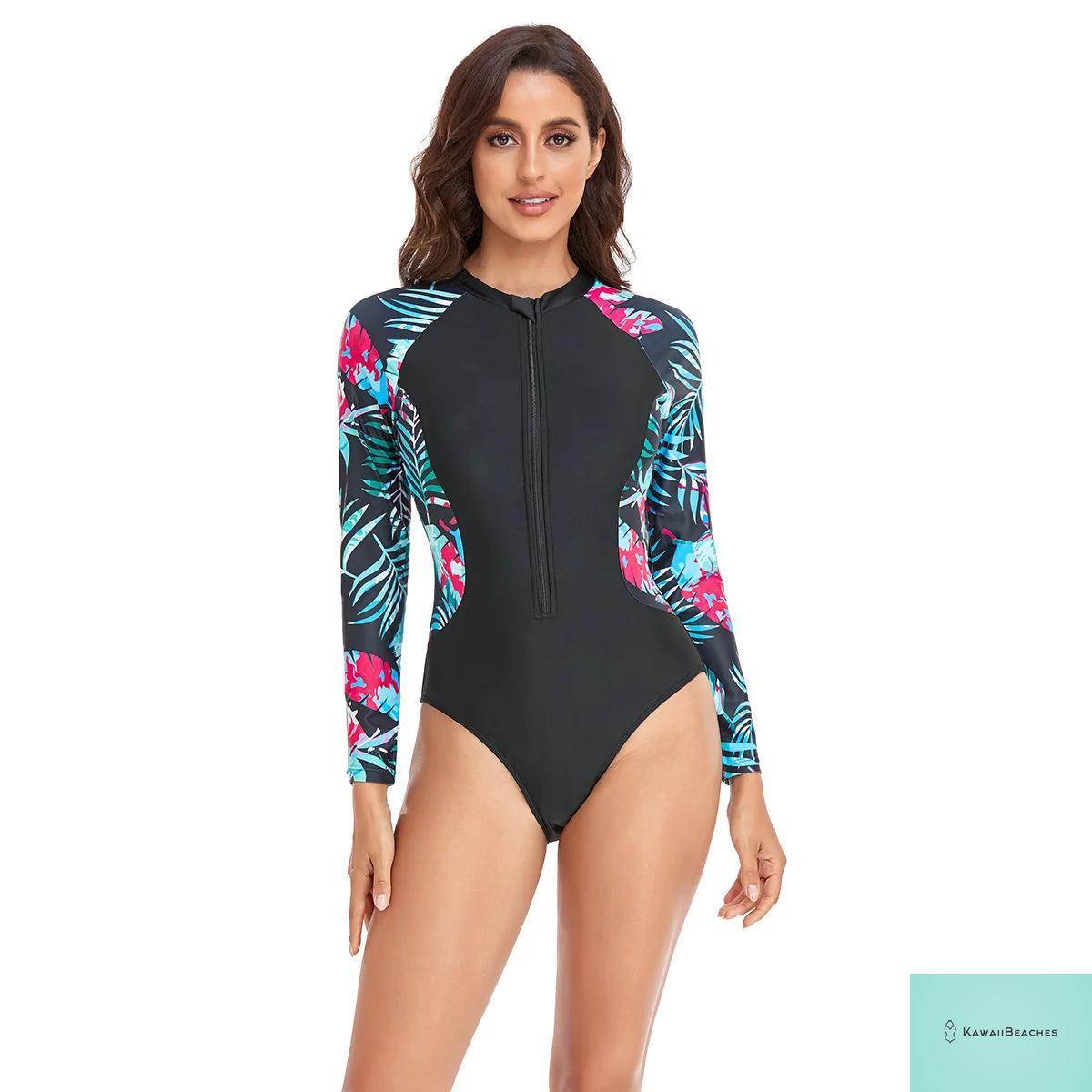 KawaiiBeaches Skeleton Long Sleeve Swimsuit
