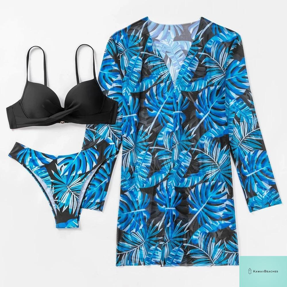 Womens 3 Piece Long Sleeve Swimsuit