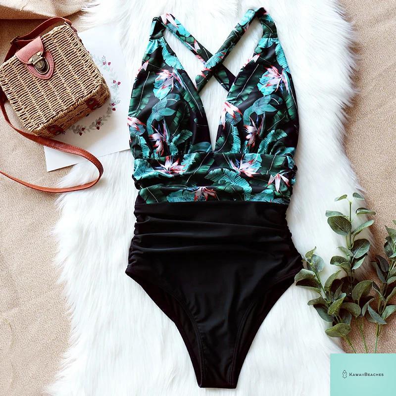 Kawaii Retro Push Up One Piece Swimsuit