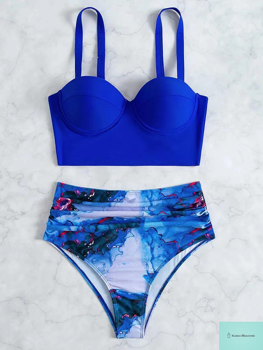 Kawaii Butterfly Print High Waist Bikini