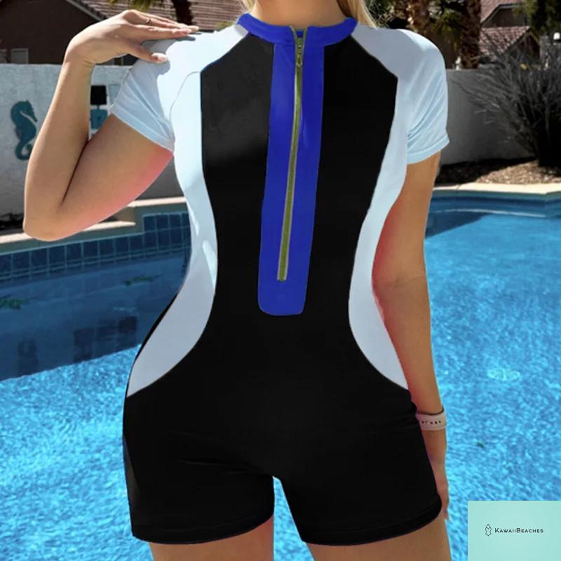 Kawaii Patchwork Long Sleeve Swimsuit