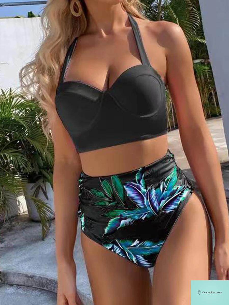 Kawaii Butterfly Print High Waist Bikini
