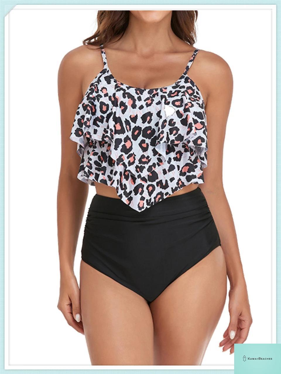 Ruffle Floral High Waist Bikini