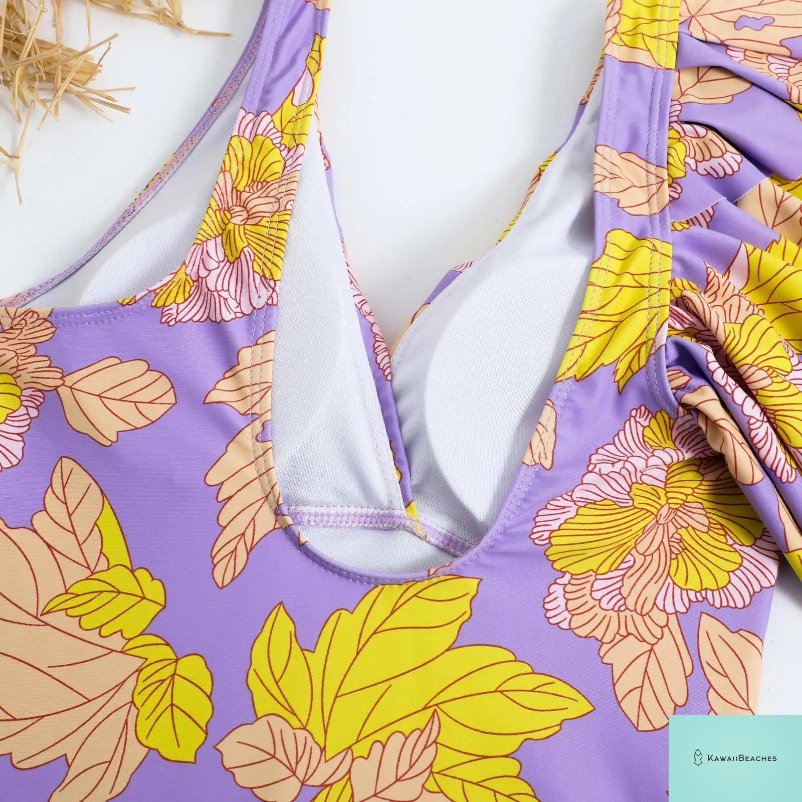 Floral Ruffle Push Up Bikini Set