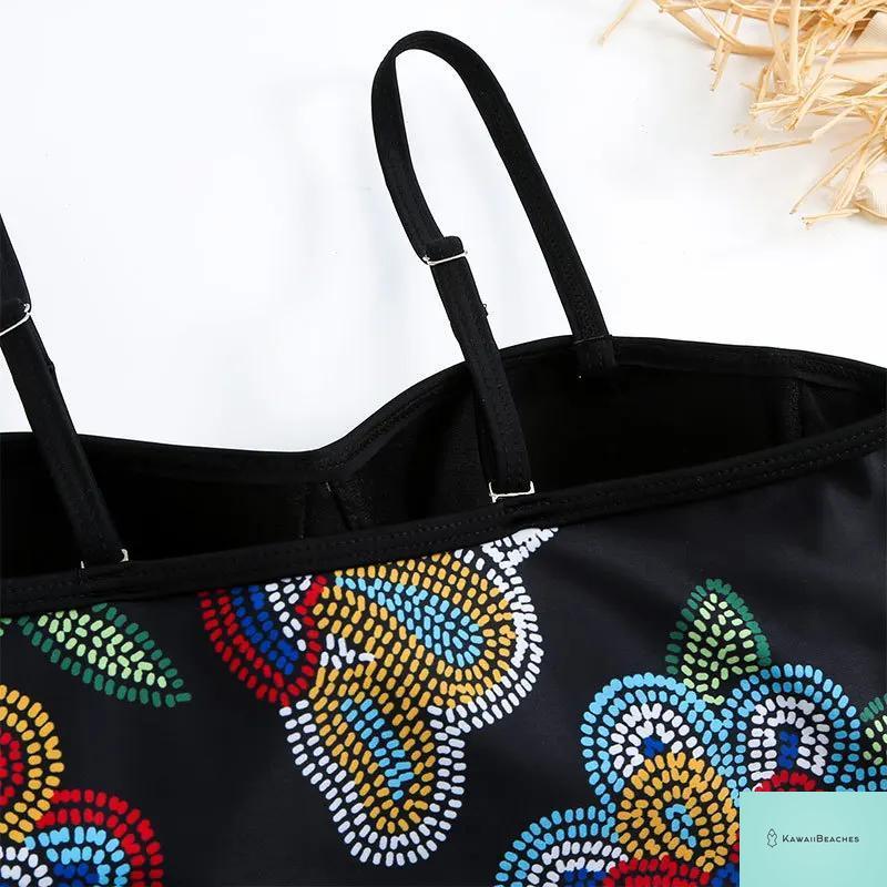 Floral Ruffle Push Up Bikini Set