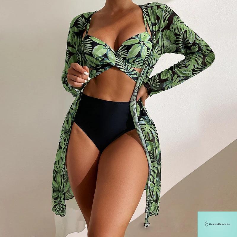 Womens 3 Piece Long Sleeve Swimsuit