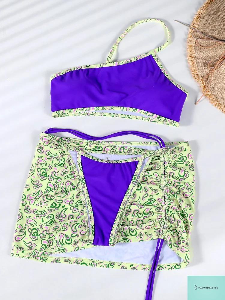 Tropical Temptation Printed One Shoulder Swimwear