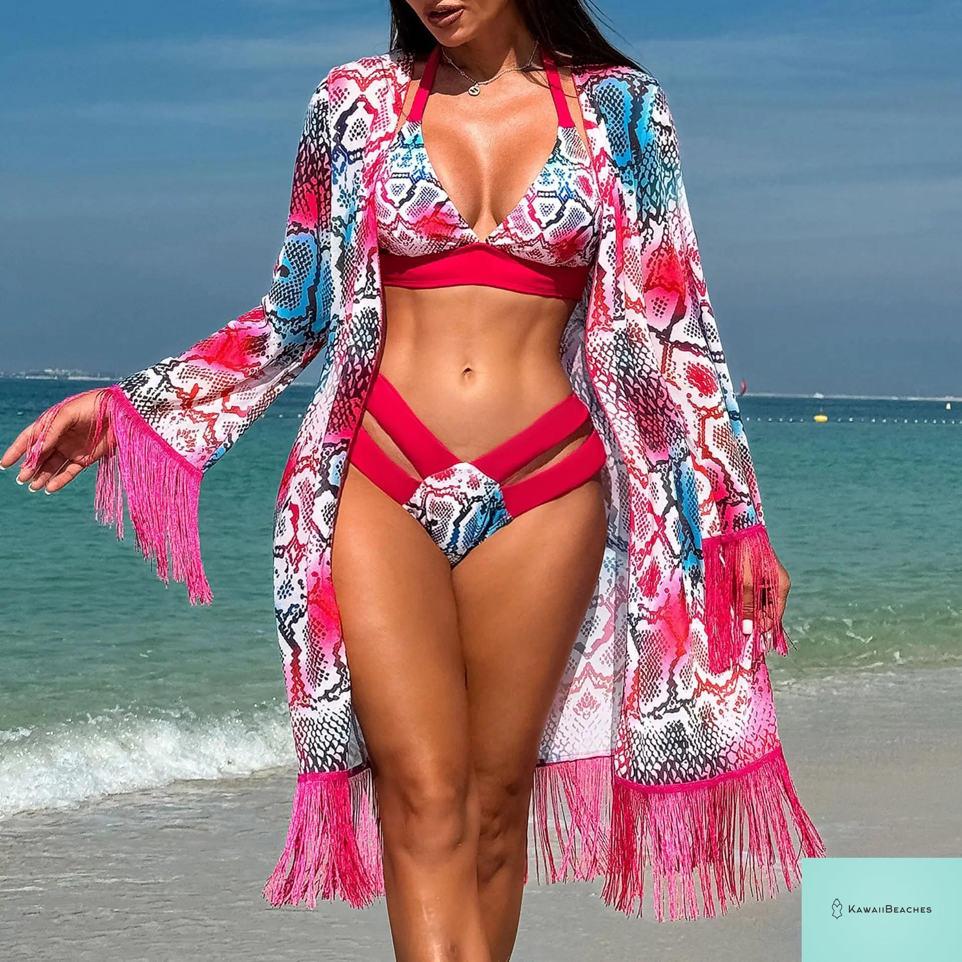 Tropical High Waisted Bikini Set