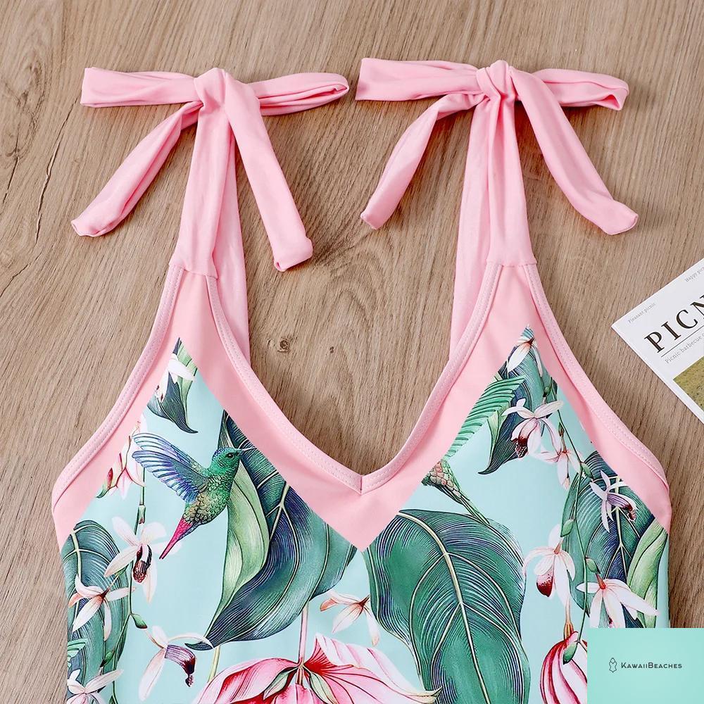 Floral Ruffle Push Up Bikini Set