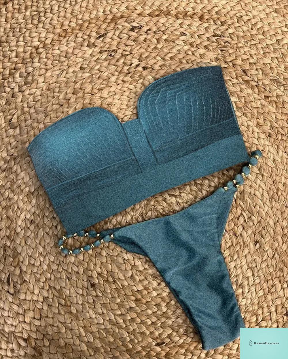 Kawaii Bandage Stripe Brazilian Bikini Set