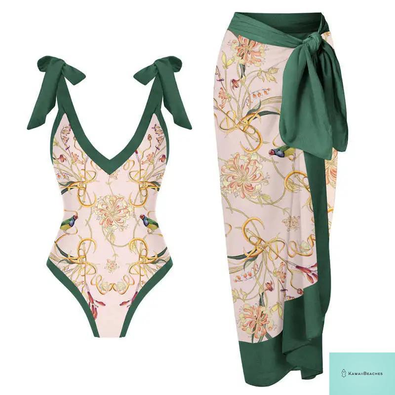 Floral Ruffle Push Up Bikini Set