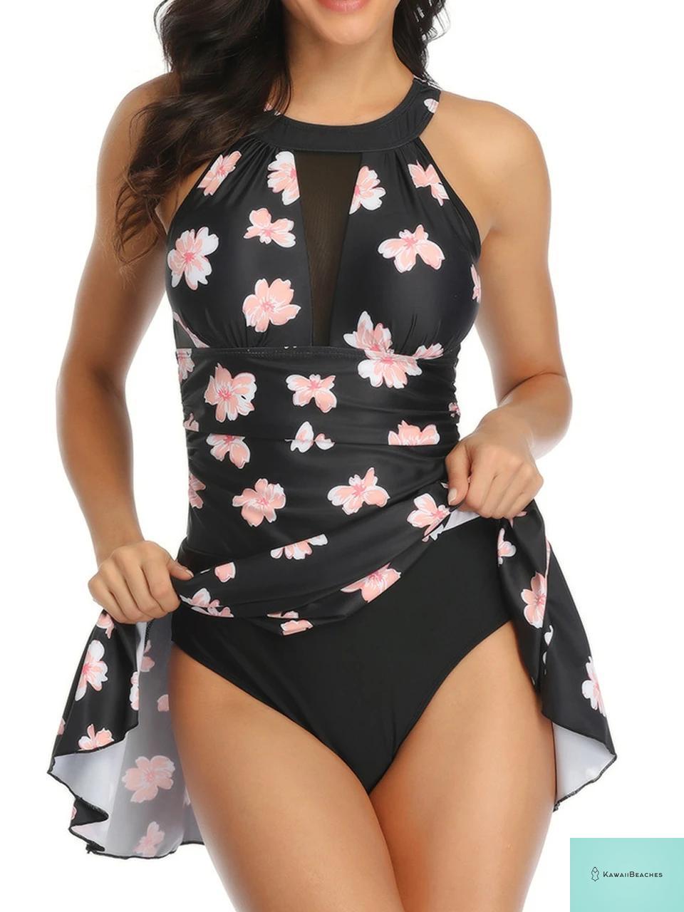 Womens High Waist Summer Swimsuit Dress