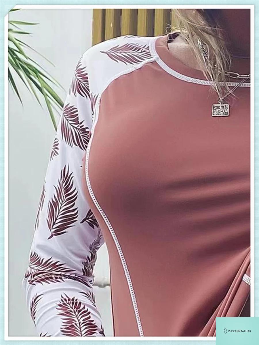 Tropical Long Sleeve Rashguard Swimsuit