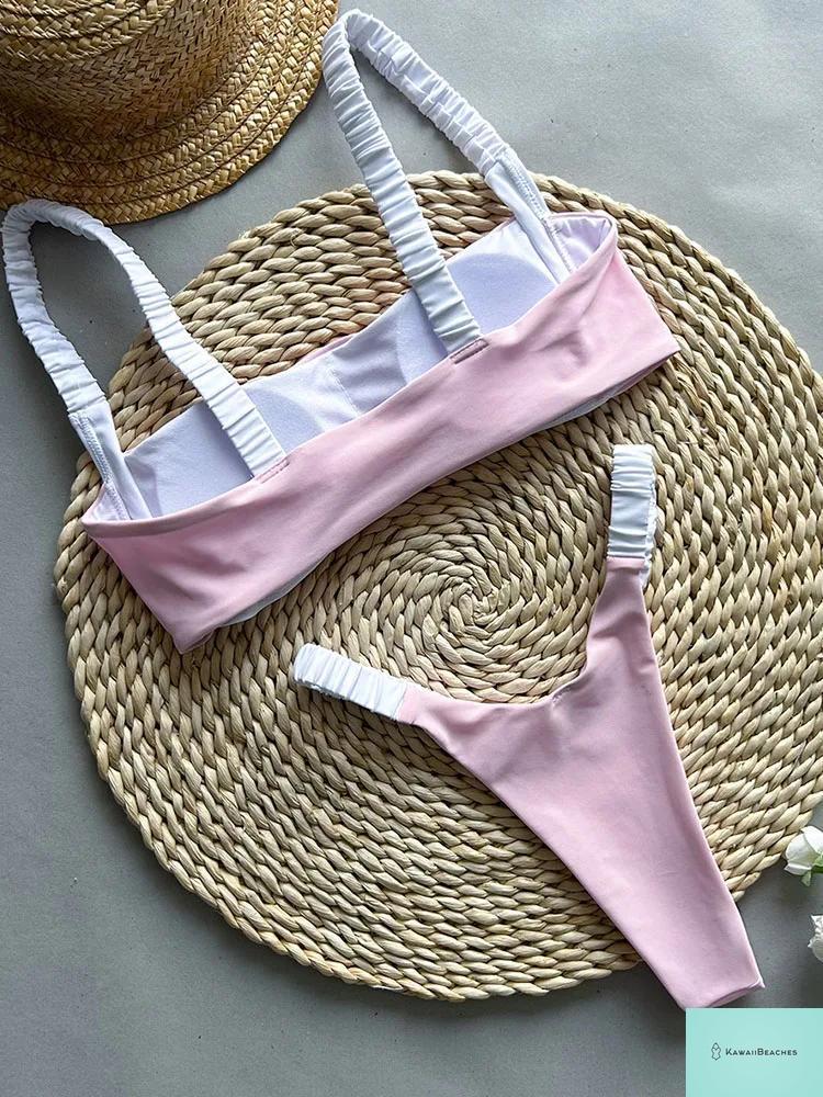 KawaiiBeaches Womens Patchwork Bikini Set