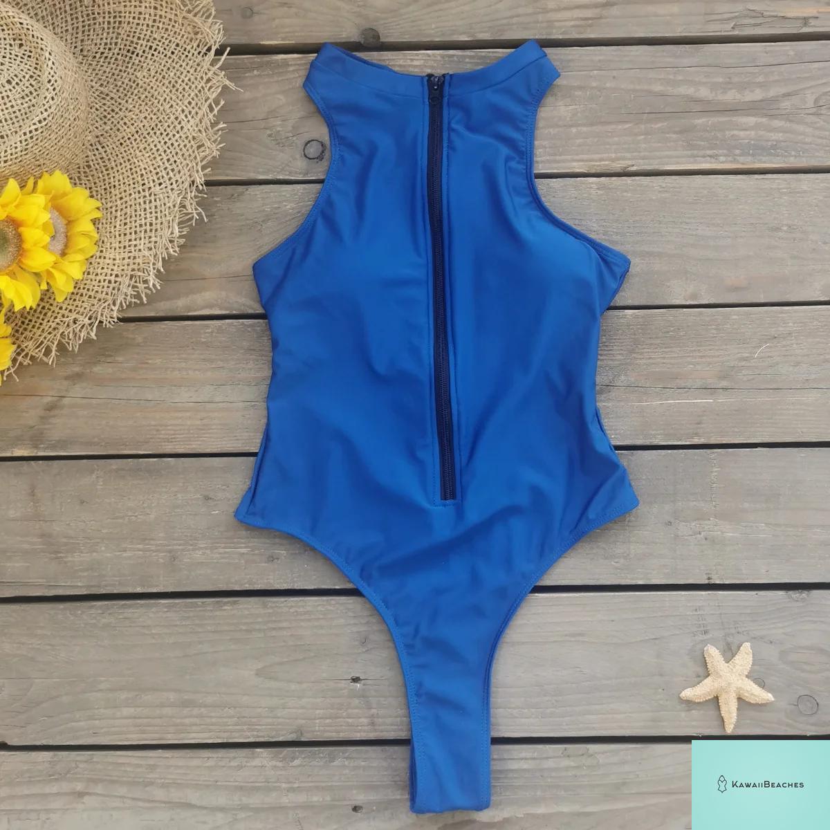 Kawaii Floral Lace-Up One-Piece Swimsuit