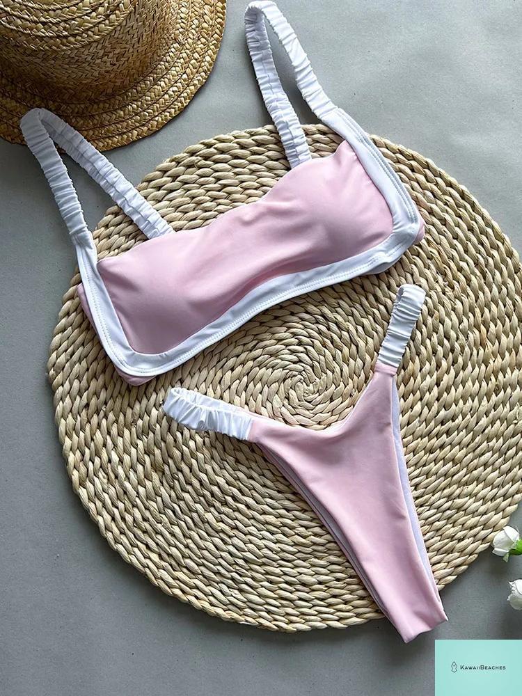 KawaiiBeaches Womens Patchwork Bikini Set